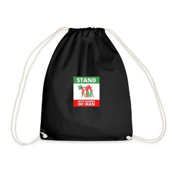 T-shirt femmes IRAN - Stand with women of Iran - Sac de sport léger - noir - Devant