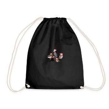 Oiseaux Noël Bonnet d’oiseau Écharpe Oiseau Amoureux des oiseaux - Sac de sport léger - noir - Devant