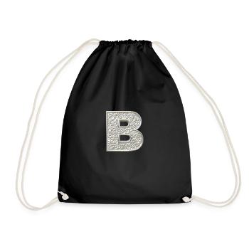 B, letter, letter B, initial, initial B, monogram, - Turnbeutel - Schwarz - Vorne