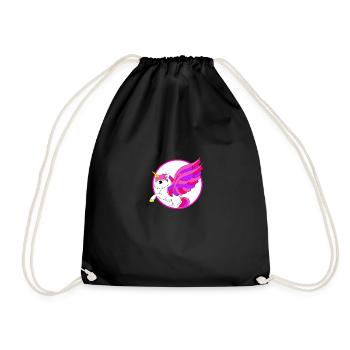 Little Unicorn flies high - Turnbeutel - Schwarz - Vorne