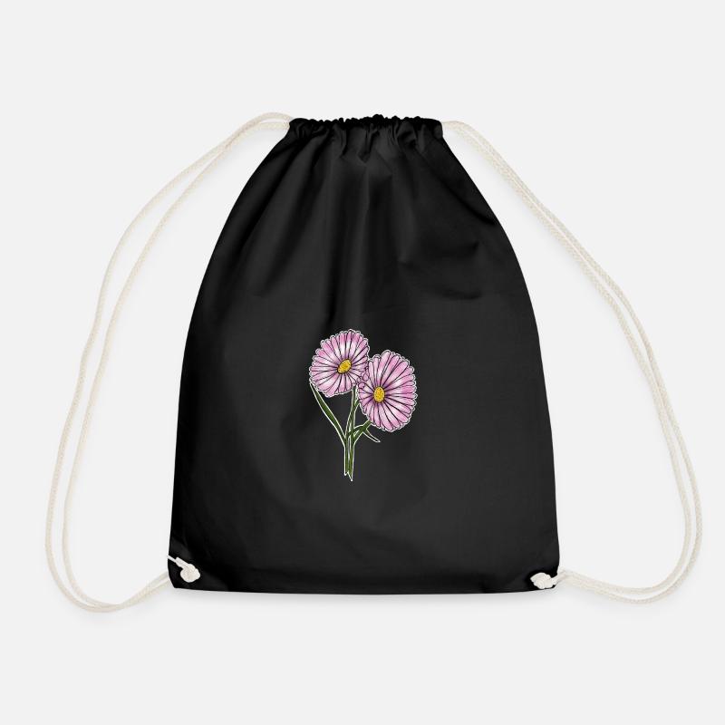 Daisy - Drawstring Bag - black