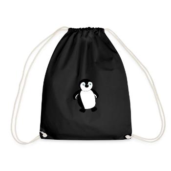 Pinguin - Turnbeutel - Schwarz - Vorne