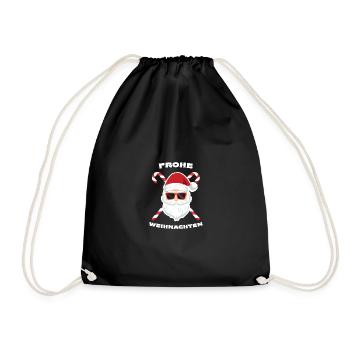 Weihnachten - Merry Christmas - Bad Santa - Turnbeutel - Schwarz - Vorne