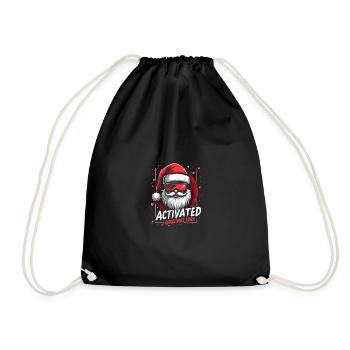 Santa Claus with ski goggles - Christmas Mode - Drawstring Bag - black - Front