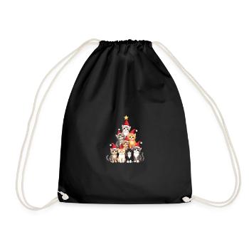 Arbre De Noël, Noël, Chats, Noël - Sac de sport léger - noir - Devant