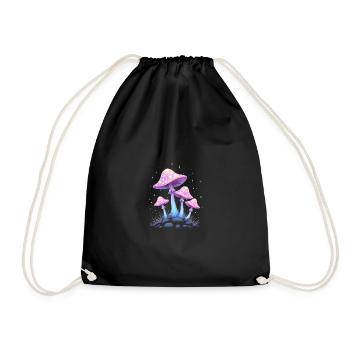 Magic Mushrooms - Mystical Forest Art - Drawstring Bag - black - Front