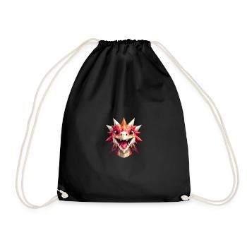 A Laughing Dragon in Polygon Style - Drawstring Bag - black - Front