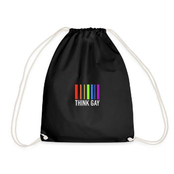 Think Gay - Drawstring Bag - black - Front