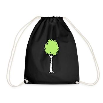 Birch Trees Cool - Drawstring Bag - black - Front