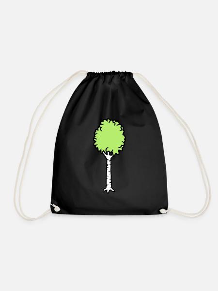 Birch Trees Cool - Drawstring Bag - black