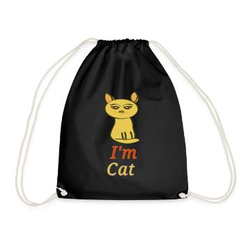 Katze - Turnbeutel - Schwarz - Vorne