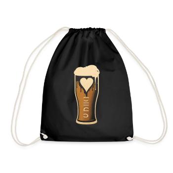 Bière de blé au coeur - Bierliebe - Sac de sport léger - noir - Devant