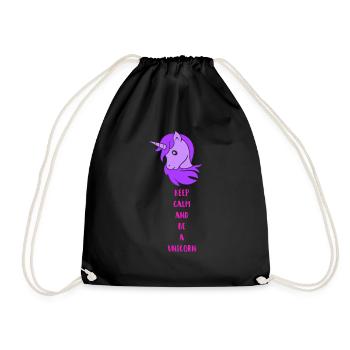 Licorne Restez calme - Sac de sport léger - noir - Devant