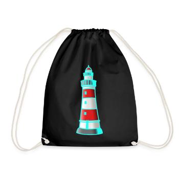Leuchtturm Nautik Seefahrt Maritim Xmas - Turnbeutel - Schwarz - Vorne