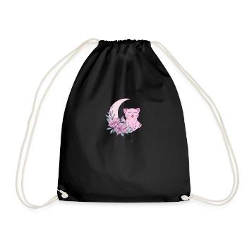 Mystische Katze Mondsichel Wicca Pastel Goth - Turnbeutel - Schwarz - Vorne