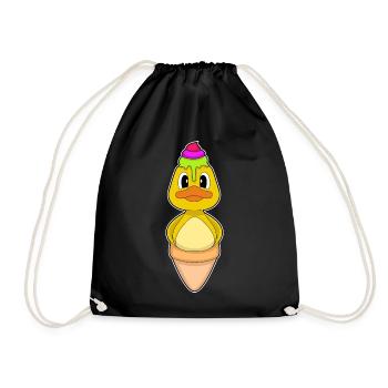 Ente Waffeleis - Turnbeutel - Schwarz - Vorne