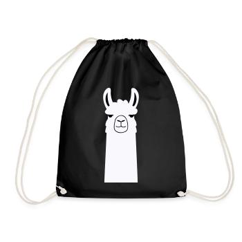 Adorable lama de dessin animé - Sac de sport léger - noir - Devant