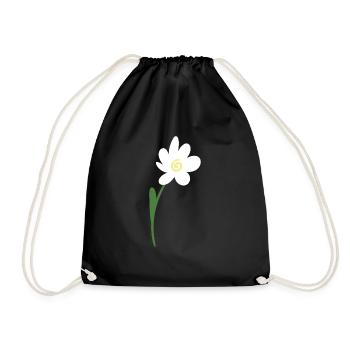 Blume Margeriten Gänseblümchen - Turnbeutel - Schwarz - Vorne