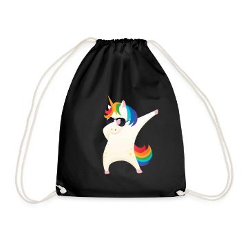 Dabbing Unicorn With Sunglasses - Dab Dance Gift - Sac de sport léger - noir - Devant