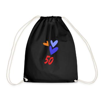 50. 50 ANS. 50e ANNIVERSAIRE. ANNIVERSAIRE 50 ANS. - Sac de sport léger - noir - Devant