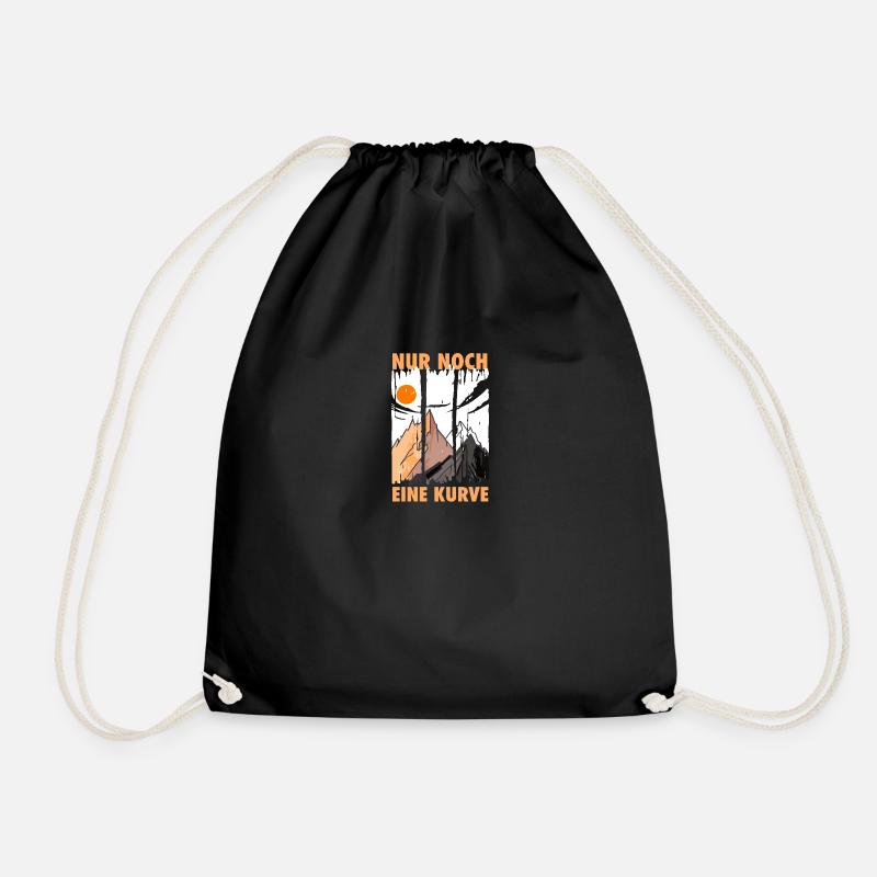 Only One More Curve Hiker Mountaineer Fun - Drawstring Bag - black