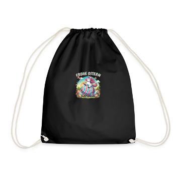Licorne de Joyeuses Pâques - Conception amusante d’œuf de Pâques - Sac de sport léger - noir - Devant