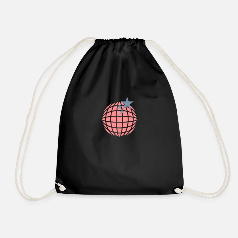 Disco-Kugel / disco globe (2c) - Drawstring Bag - black