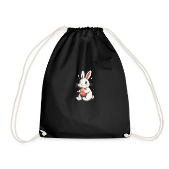 Lapin de Pâques avec oeuf de Pâques Vintage - Sac de sport léger - noir - Devant