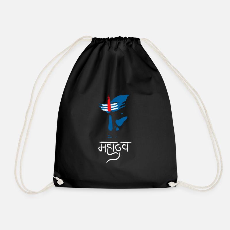 Shiva Power Face Yoga Meditation - Drawstring Bag - black