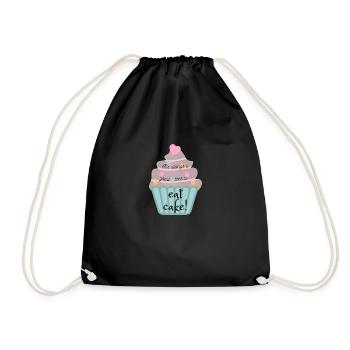 It's always a great time to eat cake! - Drawstring Bag - black - Front