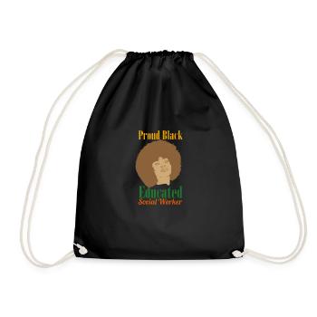 Proud Black Educated Social Worker - Turnbeutel - Schwarz - Vorne