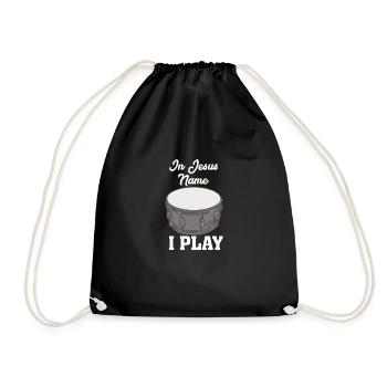 In Jesus Name I Play - Turnbeutel - Schwarz - Vorne