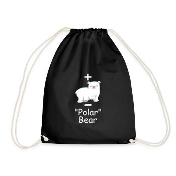 Science Humor Shirt "Polar" Bear Science - Drawstring Bag - black - Front