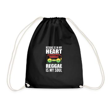Reggae my heart artist gift - Drawstring Bag - black - Front