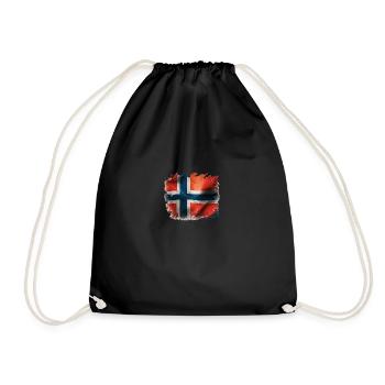 Norwegen Flagge - Turnbeutel - Schwarz - Vorne