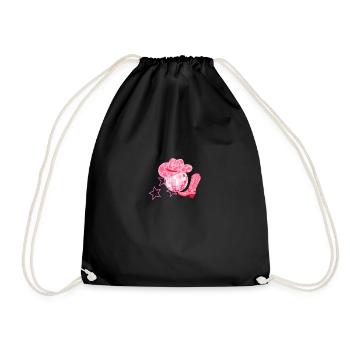 Cowboy Girly - Turnbeutel - Schwarz - Vorne
