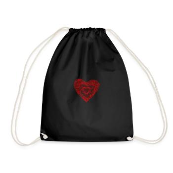 Herz Schatz Lieblingsmensch Ich liebe Dich - Turnbeutel - Schwarz - Vorne