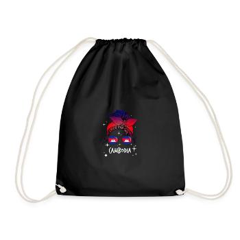 Cambodia - Drawstring Bag - black - Front