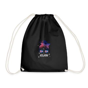 Iceland - Drawstring Bag - black - Front