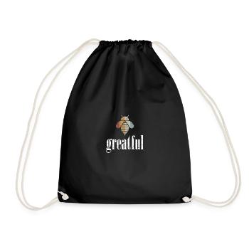 Retro Bee Greatful Biene Be Greatful - Drawstring Bag - black - Front