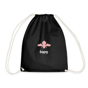 Rosa Bee Happy Biene Be Happy - Drawstring Bag - black - Front