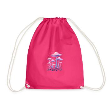 Magic Mushrooms Design - Mystic Forest - Drawstring Bag - fuchsia - Front