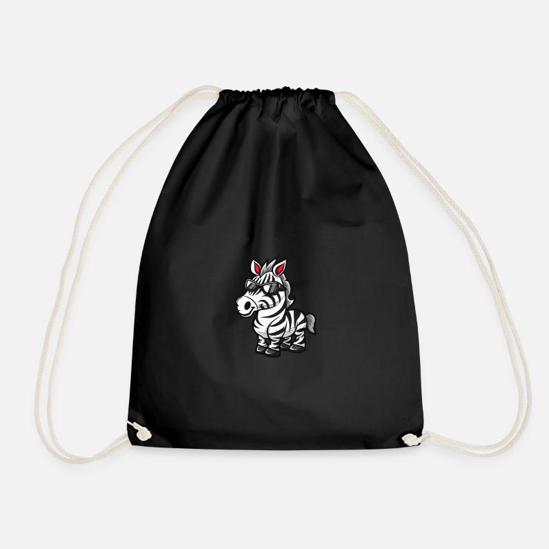 Zebra Cool Tier - Turnbeutel - Schwarz