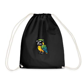 Papagai Cool Animal - Drawstring Bag - black - Front
