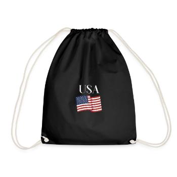 USA Design: Amerikanischer Flaggenstil für alle Produkte - Turnbeutel - Schwarz - Vorne