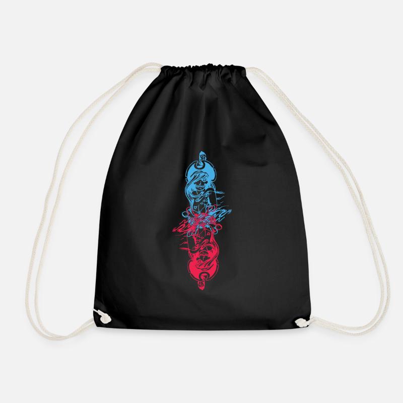 SKELETON PIRATE GIRL - Drawstring Bag - black