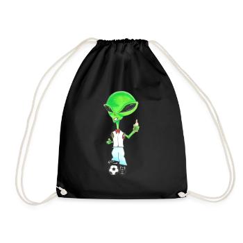 Lustiges Alien - Turnbeutel - Schwarz - Vorne