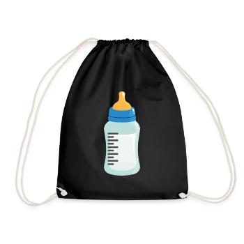 Baby Flasche - Turnbeutel - Schwarz - Vorne