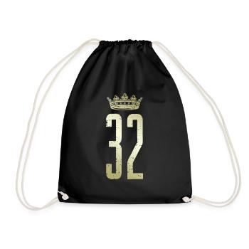 32 number crown - Drawstring Bag - black - Front
