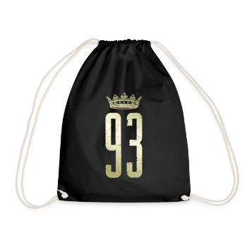 93 number crown - Drawstring Bag - black - Front
